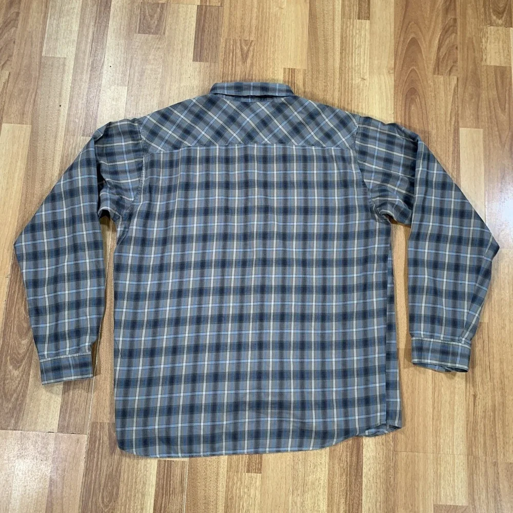 Patagonia Flannel Shirt Mens Medium Organic Cotton Brown Button Up Outdoor